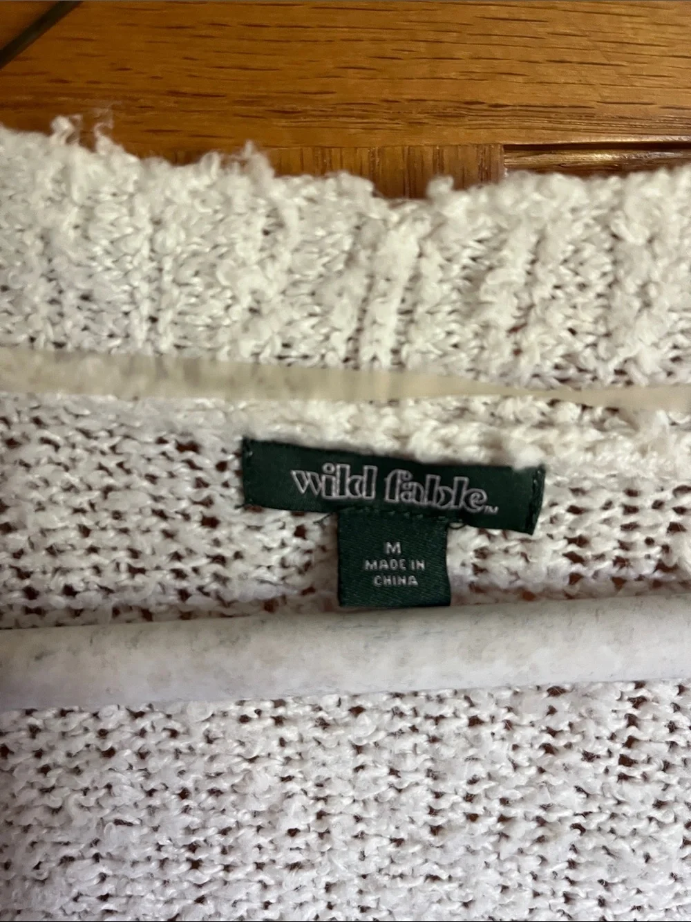 wild fable Cream Open-Front Knit Cardigan with Pockets
